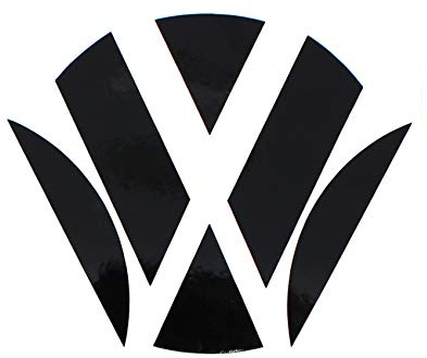Emblem Ecken Inlays Folie Aufkleber passgenau - Finest Folia (K006 .Schwarz Glanz)