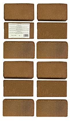 Kokosfaserziegel 12 x 8 Liter,ca. 650 g je Ziegel,gesamt: 96 Liter,(EUR 0,23 je Liter/EUR 1,83 je Ziegel),Humusziegel,Kokosziegel,torffreie Anzuchterde,Kokosquellerde aus gepresster Kokosfaser