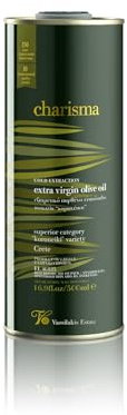 Charisma Extra Natives Olivenöl aus Kreta – 500 ml Metalldose | Metalldose, Koroneiki Oliven, Kaltextraktion, fruchtiger Geschmack, ideal für mediterrane Küche.