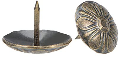 sourcing map 15Stk Polsterung Nägel Zwecken Pause Antiker Runder Daumen 19mm Kopf Dmr Für Sofa Möbel Kopfteile Eisen Bronzeton
