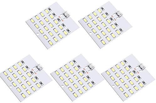DollaTek 5Pcs SMD LED Light Source Plate Lamp Beads Lamp Board USB Aluminum Substrate Part