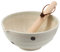 TIKUSAN Set di mortaio e pestello per ripple in ceramica (Suribachi & Surikogi) con beccuccio da 18 cm, prodotto in Giappone (bianco)