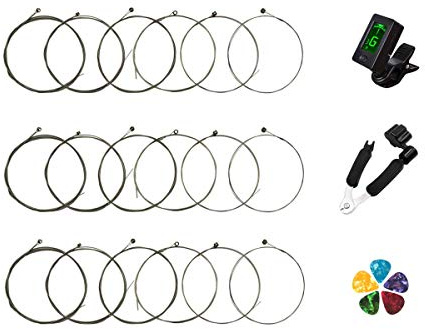 Electric Guitar Strings 3 Full Sets and Tuner, 3 in 1 Restringing Tool, Picks
