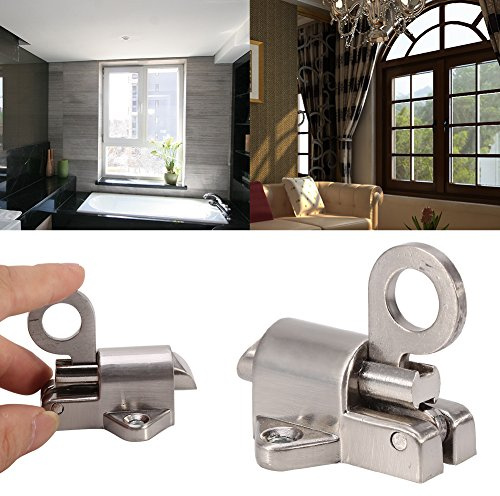 Window Gate Security Pull Spring Bounce Door Bolt Aluminum Latch Lock for Home Toilet Bedroom Office Zinc Alloy Automatic Handle LocksDoor and window hardware and locks