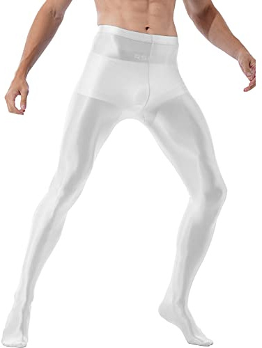 Doomiva Herren Strumpfhosen Nylon Glänzend Leggings Männer Hoher Taille Nylonstrumpfhose Lang Hose Feinstrumpfhose M-XL
