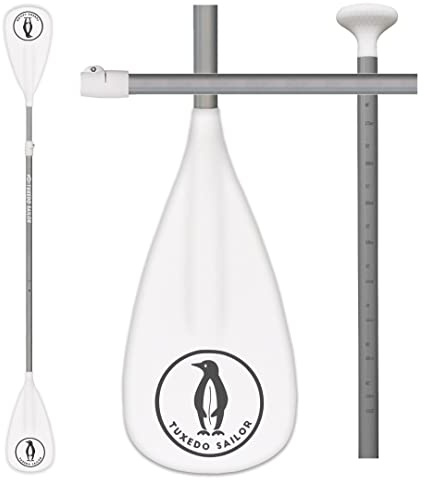 Tuxedo Sailor SUP Paddel， Verstellbares Paddel für Stand-up Paddling，Aluminium Schwimmendes Paddel，3-teiliges oder 4-teiliges Teleskop Paddel 2 in 1