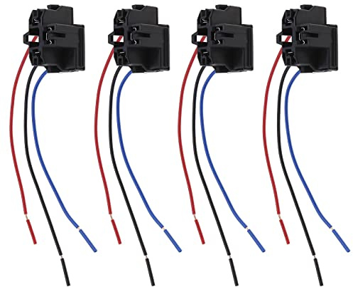 EMSea 4 Stücke H4 12V Auto Licht Steckdose Scheinwerfer Kabelbaum Adapter H4 Buchse Verkabelung H4 Buchse Kabelbaum Stecker Adapter für Auto Lampenfassung
