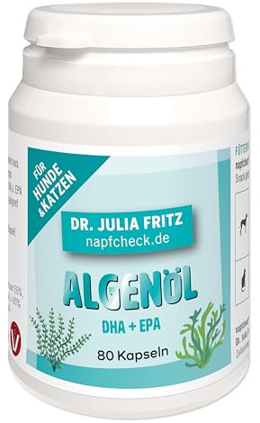 napfcheck Algenölkapseln – Omega 3 für Hunde und Katzen - 80 Kapseln