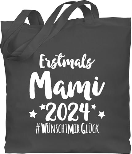 Baumwolltasche - Taschen - Erstmals Mami 2025 I Geschenk frische Mama Geburt Baby Geschenkidee - Unisize - Dunkelgrau - geschenke für werdende mütter tasche zum muttertag mutter erstmal beutel