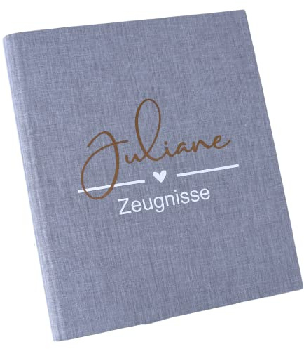 personalisierte Zeugnismappe | Herz mit Namen des Kindes | Ringbuchordner A4 | Geschenkidee zum Schulstart Einschulung Geschenk Mädchen und Jungen | Einschulungsgeschenk | Schultüte Inhalt