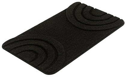 Kleine Wolke Badteppich Bow Schwarz 60 x 100 cm | OEKO-TEX zertifiziert, rutschhemmende Unterseite, für Fußbodenheizung, maschinenwaschbar, 100% Polyacryl