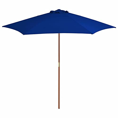 Gecheer Ombrellone da Esterni con Palo in Legno Blu 270 cm,Ombrelloni da Giardino,Ombrellone da Giardino Decentrato,Ombrelloni da Esterno,Ombrelloni da Spiaggia Mare Balcone