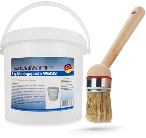 Reifenmontagepaste Reifenmontierpaste 5KG WEISS mit Pinsel Montagepaste Montagewax Reifenmontagewax Reifen