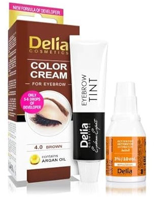 Tinta Per Sopracciglia Colore Marrone Castano 4.0 Brown 15ml (set completo di contenitore e pennellino)