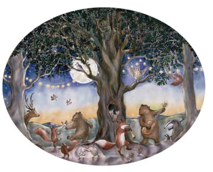 Hartendief Papier peint Forêt des animaux S - Pour chambre de bébé et d'enfant - Design de chambre d'enfant - Peint à la main et durable