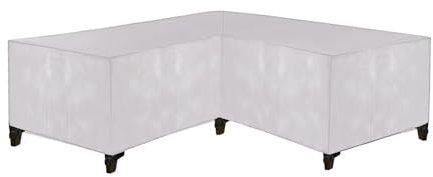 SXZAGZR Housse pour Canapé De Jardin Couvrir, Housse pour Meubles De Jardin D'extérieur, Canapé d'angle Jardin Imperméable Forme De V Housse De Protection pour Canapé (260x192x82,Argent)