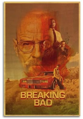 ASDBHGEA Poster für die TV-Serie The Breaking Bad, dekoratives Gemälde, Leinwand, Wandposter und Kunstdruck, moderne Familienschlafzimmer-Dekoration, Poster, 60 x 90 cm