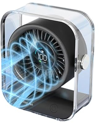 Ventilatore da tavolo USB - Piccolo ventilatore da tavolo da notte USB, rotazione di 30 gradi, dispositivo di raffreddamento personale con 100 velocità, dispositivo di raffreddamento da tavolo, vento