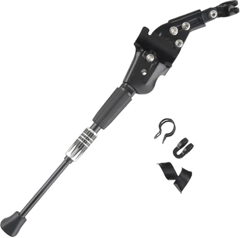 Point Mountainbike & E-Bike 24-28 mit 3 Schellen und Gummifuß-Wetterfester Fahrradständer Hinterrad mit Direktmontage, aus Aluminium Robuster Stand, Schwarz