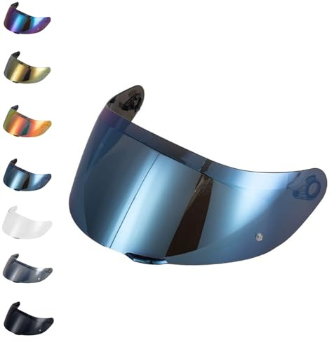 EvoParts Visière GT4-1 GT4-2 pour casque compatible AGV K1 K1S K5 K5S pinlock ready (Bleu, L-ML-XL-XXL)