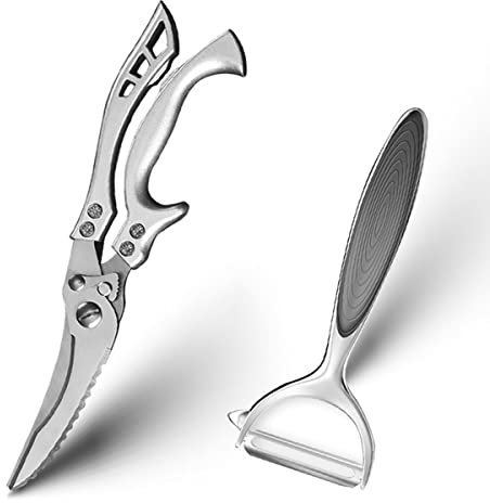 kitchen scissors, kitchen scissors chicken bone kitchen scissors (With Peeler)