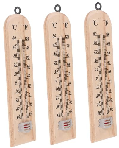 VICASKY Termometro in Legno per ed Esterni Set 3 Termometri per e Serra Termometro Facile da Leggere per Controllo Temperatura