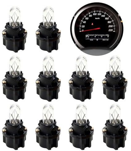 10Pcs 12V 2W T5 Ampoule Tableau de Bord Jaune Clair, Ampoule t5 Lampe Tableau de Bord t5, Matériau ABS, Jaune Chaud, Confort pour Instruments et Clignotants, Éclairage Intérieur Automobile Pratique