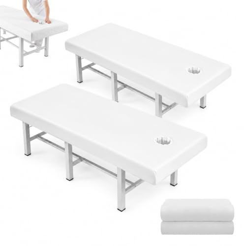 VEGOATY 2 st pannbezug för massageliege, 80 x 190 cm Wasserdicht och permanent bezug för massageliegen med Loch, tvättbarmassage för kosmetik-Tische och terapi-Bänke