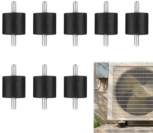 8 Stücke Gummi Stoßdämpfer Gummilager mit Schrauben,Klimaanlage Gummipuffer M6,Gummipuffer Gummidämpfer für Wasserpumpen Luftkompressoren VV20*15 M6*18