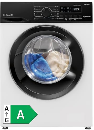 Bomann® Waschmaschine 6kg | 5 Jahre Motor-Garantie | Invertermotor - effizient, leise & langlebig | max. 1000 U/min | 12 Programme | Endzeitvorwahl | LED-Display | Washing Machine | WA 7162 weiß