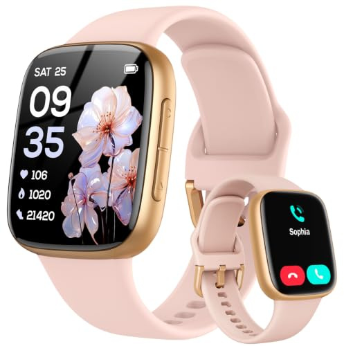 ENOMIR Smartwatch Damen, 1.85” AMOLED, Fitnessuhr für iPhone/Android, 10 Tage Akku, Smart Watch mit Telefonfunktion/Whatsapp, Gesundheitsmonitoring, Schlaftracker, 120 Trainingsmodi, 3ATM Wasserdicht