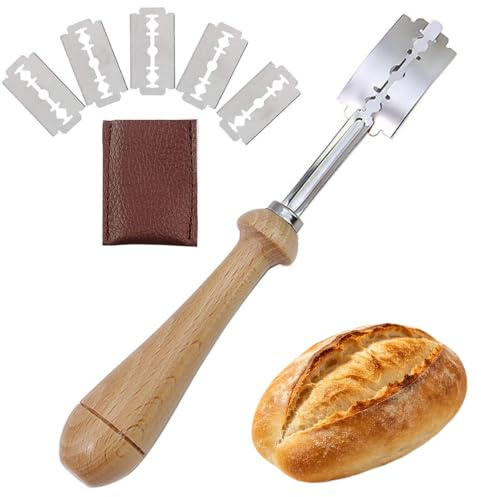 LAIYORA Cuchillo Panadero Acero Mango Madera para Puntuar Pan