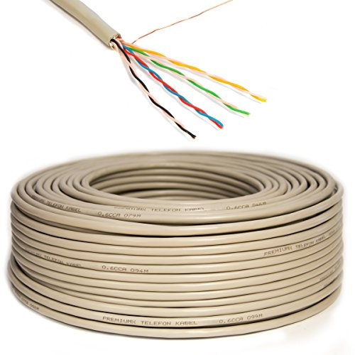 Premium X 100m Telefonkabel 4x2x0,6mm J-Y(ST) Y Telefonleitung 8-Adern rund Fernmeldekabel Installationsleitung Verlegekabel