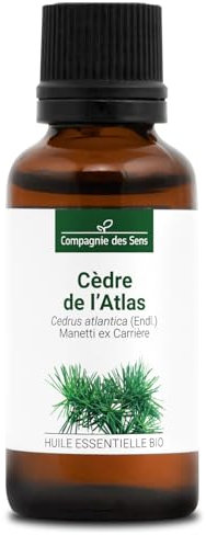 Cedro dell’Atlante - 30 ml - Olio essenziale biologico - 100% puro, naturale, chemiotipato e certificato Cosmos