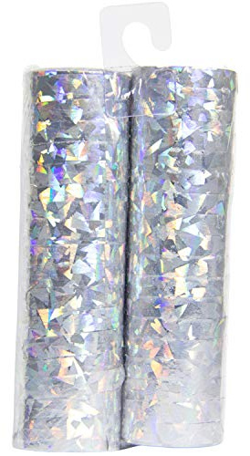Folat - Serpentinas Holográficas Plata 4m - 2 Piezas