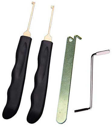 Loboo Idea 3-teiliges transparentes Übungswerkzeug-Set mit AB-Schloss, professionelles Lockpicking-Trainingsset, Extraktorwerkzeug für Anfänger und Profi-Schlosser