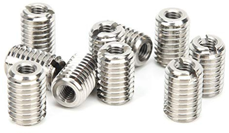 BORDSTRACT 10 Stück Gewindeeinsatz M5x0,8 innen M10x1,5 außen 15mm | Selbstschneidende Nutmutter für mechanische Geräte und Fertigungsbereiche. Robuste Ausführung, einfache Montage.