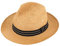 fiebig Papierhut Fedora mit Ripsband | Crushable Sonnenhut aus rollbarem Material (56-M, Beige)