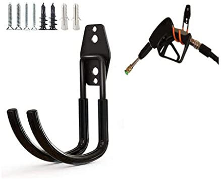 Zoele Wandhalterung für Autowaschanlage, robuster Metall-Hochdruck-Wasserpistolenhalter, Haken für Spritzpistole/Gartenschlauch/Wasserschlauch (schwarz)