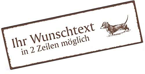 Türschild Dachshund Namensschild personalisiert mit Gravur- 150mm x 50mm - selbstklebend