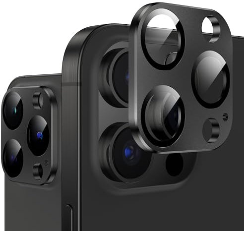 WSKEN for iPhone 15 Pro Max/iPhone 15 Pro Camera Lens Protector,Matte Alloy [Shatterproof Test] 9H Tempered Glass Camera Screen Protector Scratch Resistant Cover Accessories 2023 Black Titanium