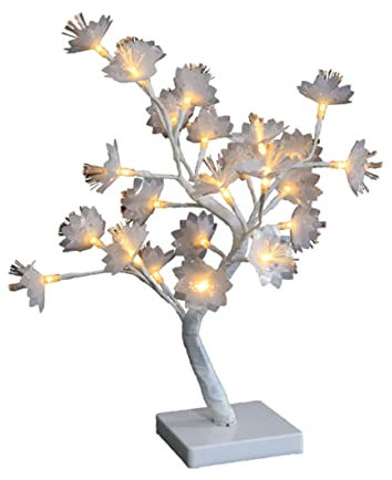 DOITOOL Baumförmige Tischlampe Mit Blumendekor Led Nachttischleuchte Für Wohnzimmer Schlafzimmer Baum Nachtlicht Dekorative Schreibtischlampe Ohne Batterie