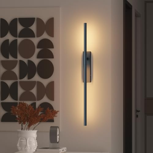 Coinmit LED Kabellose Wandleuchte,Anthrazit Wiederaufladbare Akku Wandlampe,3000K-6000K Dimmbare Wandbeleuchtung,Magnetische Wall Lights für Innen,5W