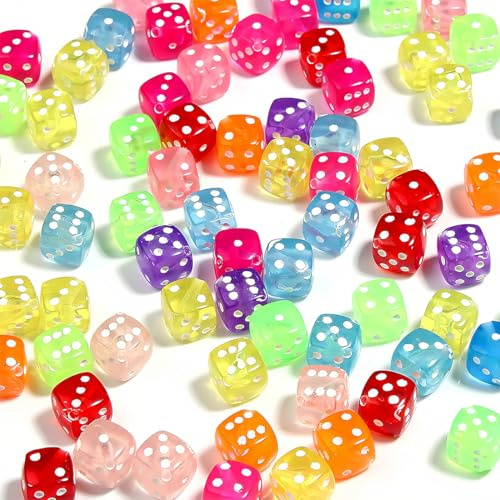 CATOR 40 Pezzi Dadi, 16mm Dadi Gioco, Dadi 6 Facce, dadi da gioco grandi, per Giochi da Tavolo, Insegnare i Matematici (8 Colori)