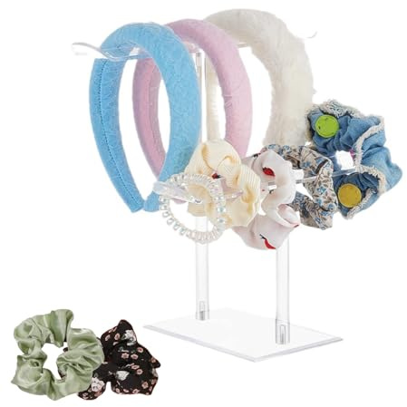 Acryl Stirnbandhalter, Armbandständer Transparentes, Ohrringhalter aus Metall, Schmuck-Organizer-Ständer, Halter Haarschmuck, Halskette Halter, Verkaufsständer für Mädchen-, Damen- und Kinderschmuck