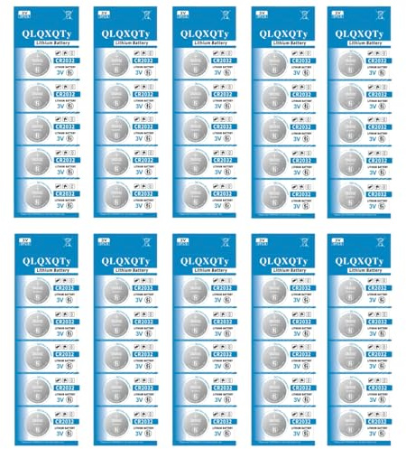 QLQXQTy 50PACK CR2032 Lithium Battery, 3V Coin Cell Battery