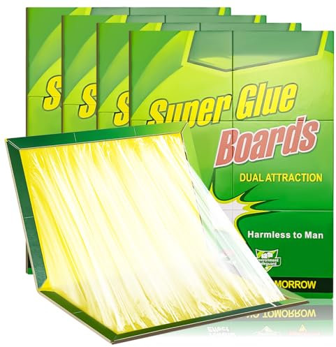 XDTIME Pest Sticky Pads Trap,Multi-Use Pest Trap Boards, 5 Packs Pest Sticky Boards,Large Extra Strong Sticky Trap for Multiple Insects in Indoor Outdoor Home Kitchen Garden Garage