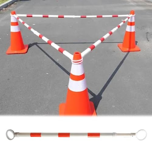 Barre Rétractable Cônes Cônes de Signalisation Rétractables pour L'extérieur (lot de 6, 12 et 20), Connecteurs de Barrière de Circulation avec Film Réfléchissant, Barrière de Stationnement Temporaire(