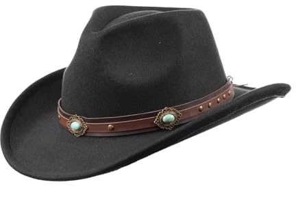 SCIPPIS Westernhut Rockwell – Cowboyhut für Damen & Herren mit Schmuckband & Conchos – Ideal für Linedance & Countryfestivals