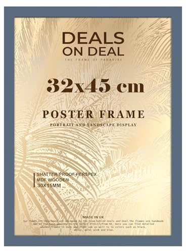 DEALS ON DEAL® Poster Frame 32x45 cm Photo Picture Frame Jigsaw Puzzle | Mdf Wooden 32 x 45 cm | Large 320 x 450 mm | for Home Office Livingroom-Dark Grey